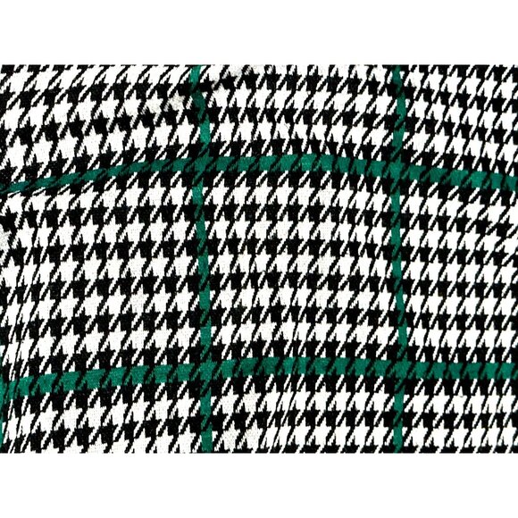 7th Avenue Large Houndstooth Plaid Pants Green Black Stretch Flare Work Trousers - Picture 10 of 10